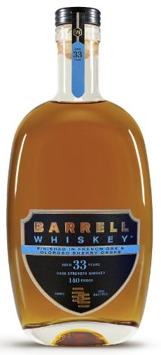 Barrell 33 Year Old Cask Strength Canadian Bourbon Whiskey