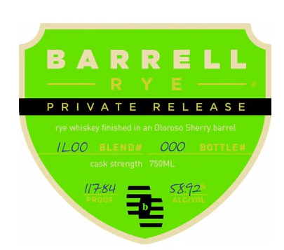 Barrell Rye Private Release Finished in an Oloroso Sherry Barrel
