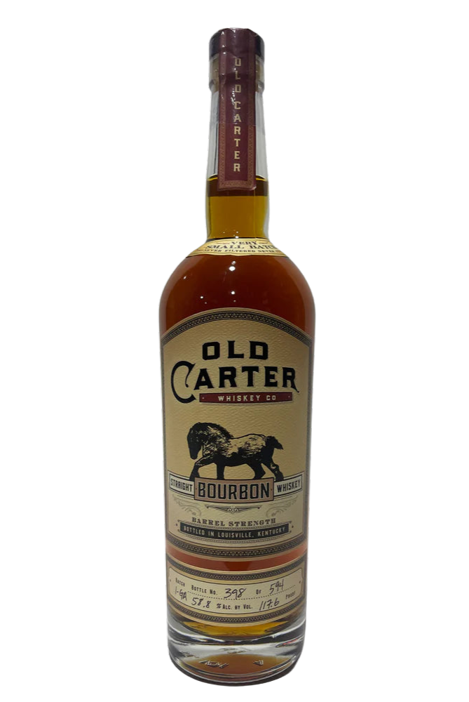 Old Carter Very Small Batch 1-GA Barrel strength Straight Bourbon 117.6 Proof Bottle 398 of 594