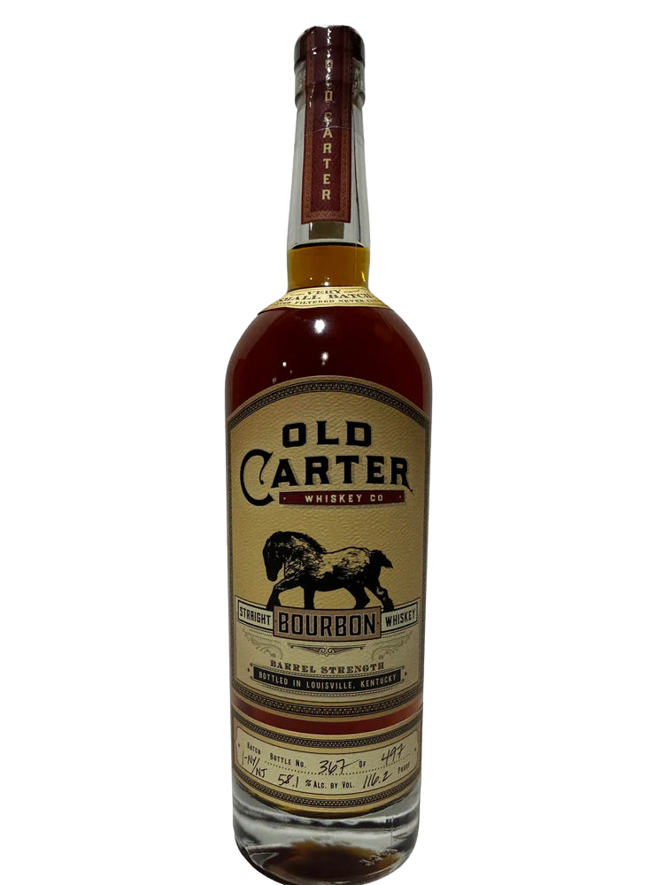 Old Carter Very Small Batch 1-NY/NJ Barrel strength Straight Bourbon 116.2 Proof Bottle 367 of 497
