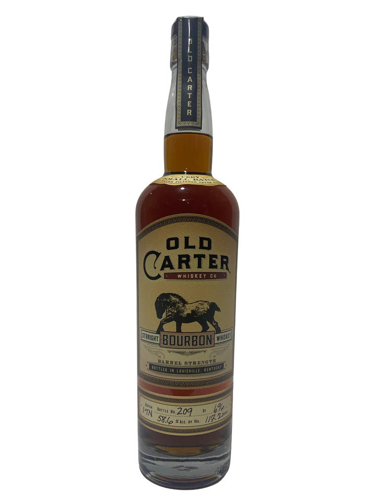 Old Carter Very Small Batch 1-TN Barrel strength Straight Bourbon 117.2 Proof Bottle 209 of 696