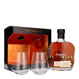 Ron Barcelo Imperial Rum With 2 Rock Glass