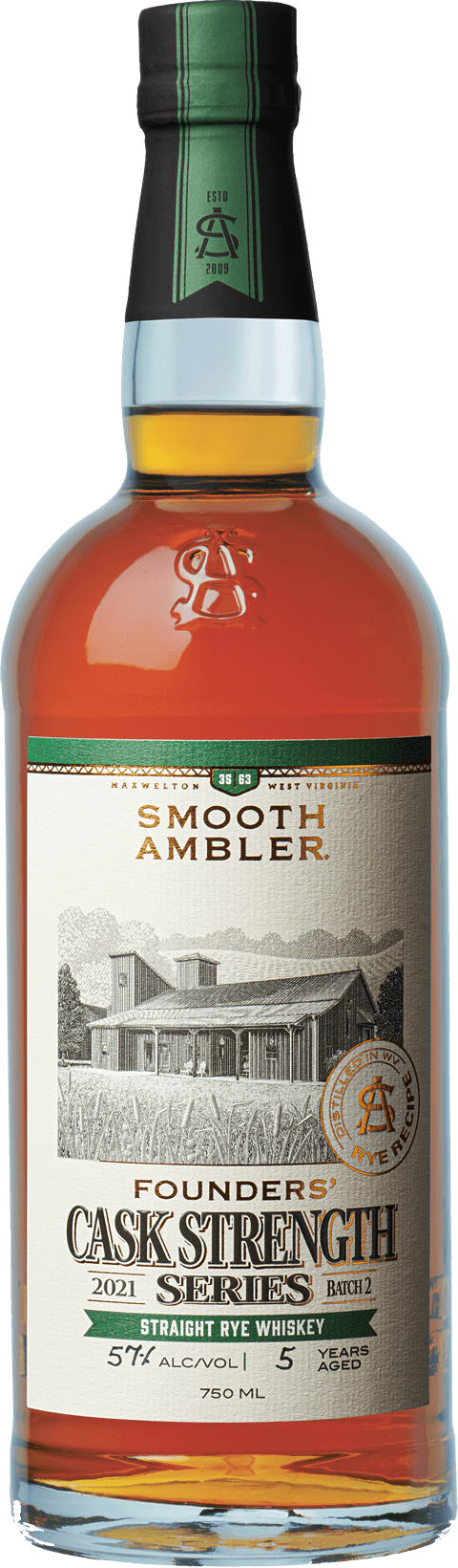 Smooth Ambler Founders Cask Strength 5 Year Batch 2 Straight Rye Whiskey