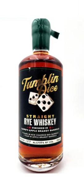 Tumblin Dice Barrel Proof Finished In Laird Apple Brandy Barrels Indiana 7 Year Old Rye Whiskey