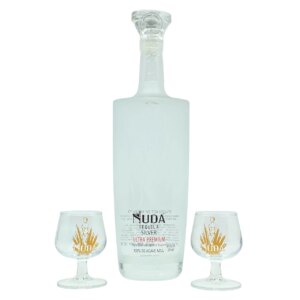 Nuda Silver Tequila With 2 Snifter Glasses